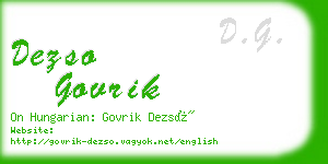 dezso govrik business card